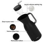 قارورة فيسمان المعزولة بالفراغ، سعة 1000 مل، لون أسود مع بطانة زجاجية وردية