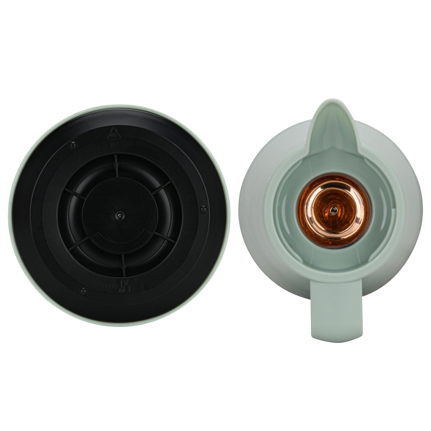 قارورة فيسمان المعزولة بالفراغ سعة 1000 مل، خضراء مع بطانة زجاجية وردية اللون