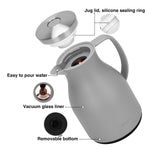 قارورة فيسمان المعزولة بالفراغ، سعة 1000 مل، رمادية اللون، مع بطانة زجاجية وردية اللون