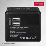 محول سفر وينجر مع شاحنين USB أسود - 604559