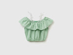 Vichy crop top with ruffles