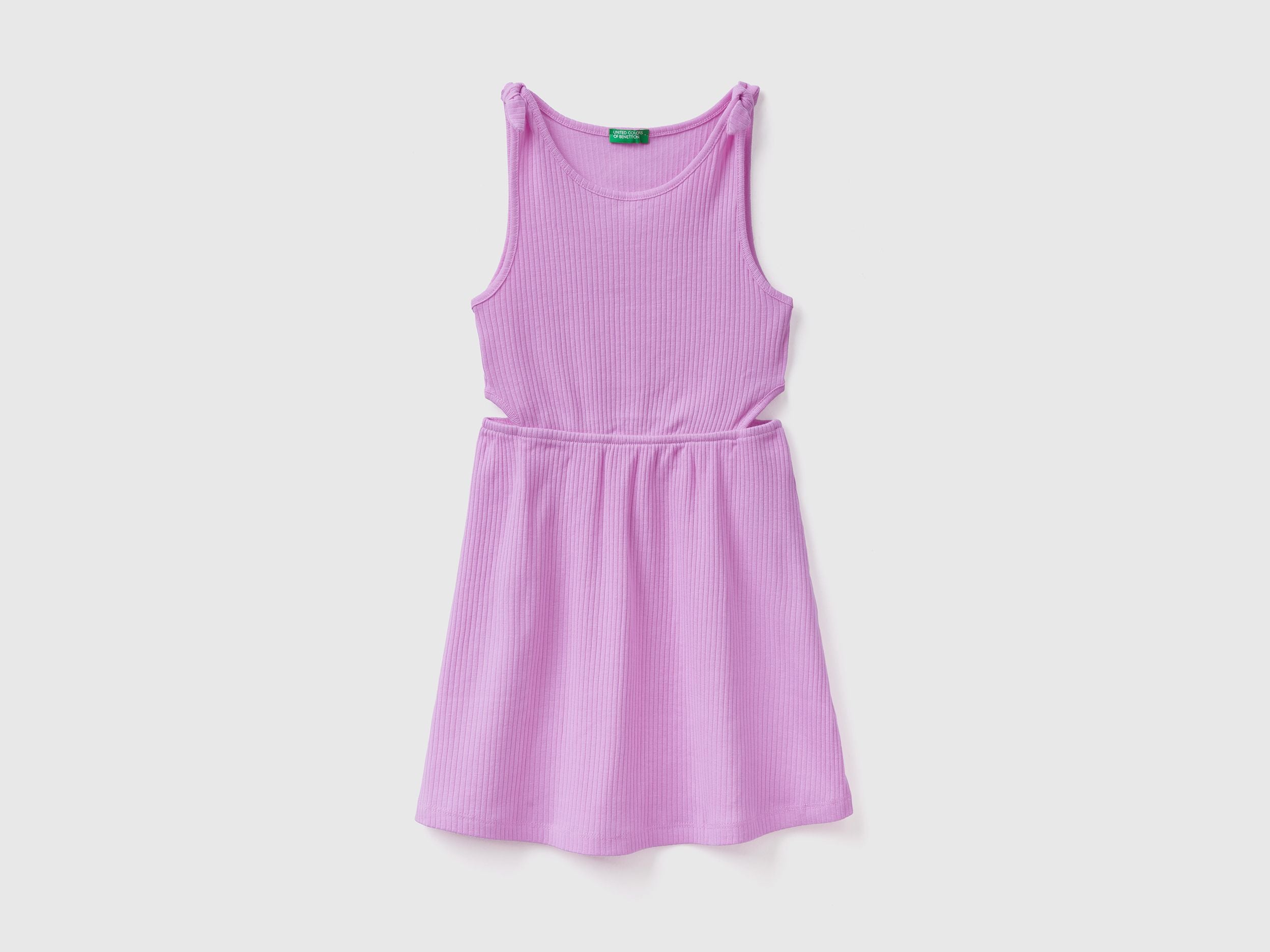 Ribbed dress with shoulder straps