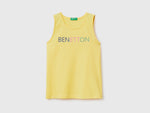 Tank top with glittery logo print