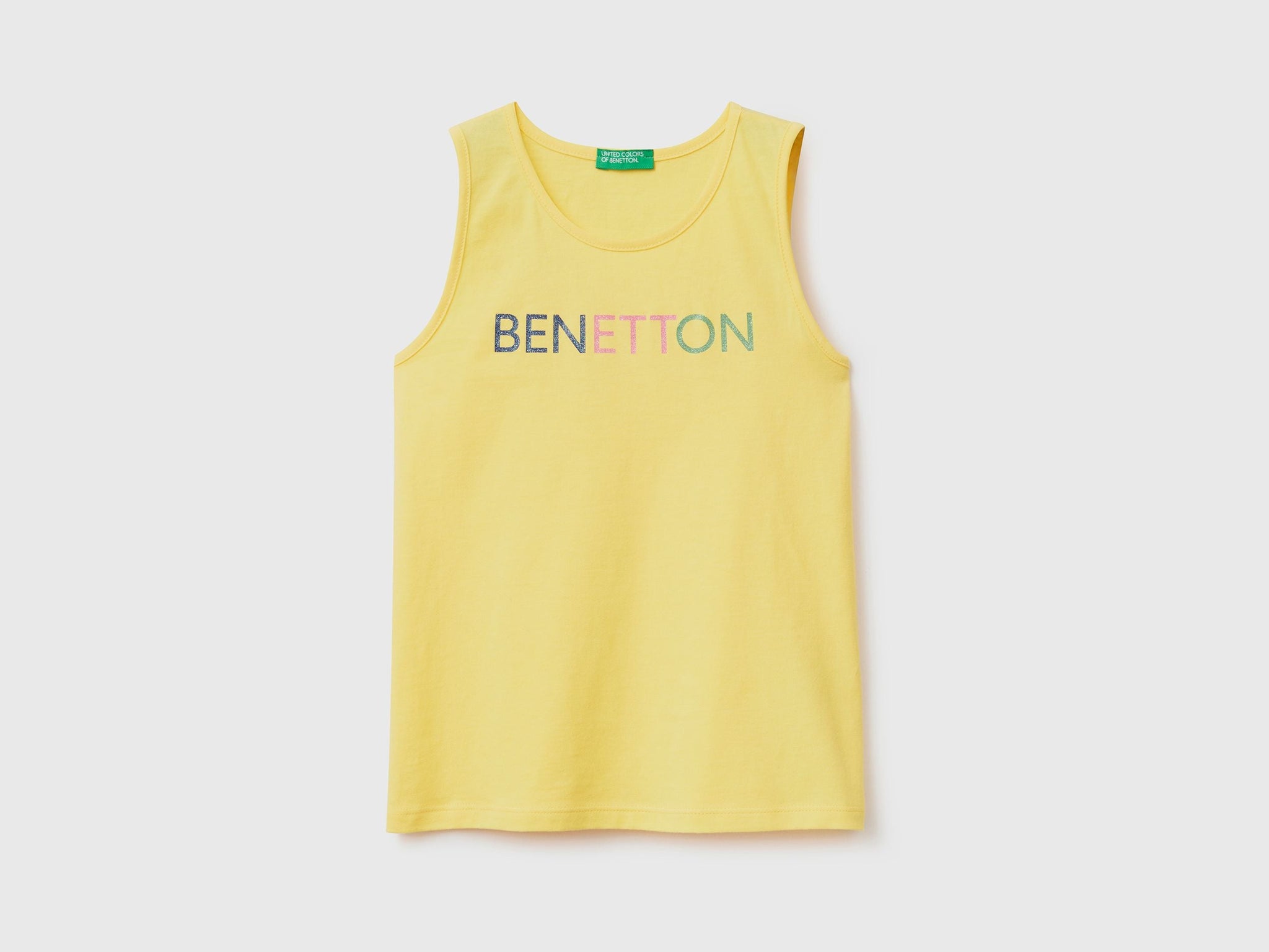 Tank top with glittery logo print