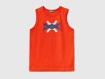 Tank top in 100% organic cotton with logo