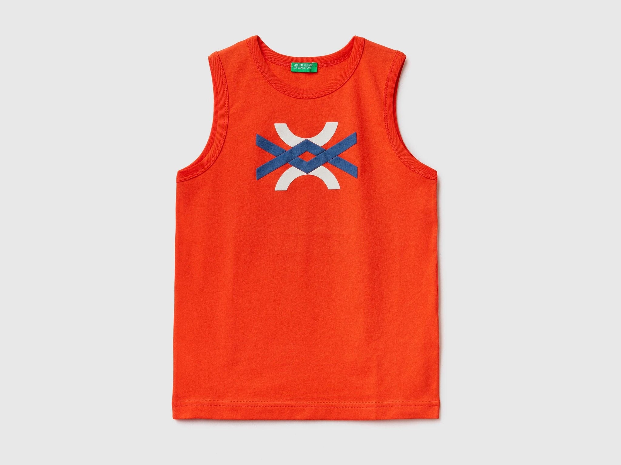 Tank top in 100% organic cotton with logo