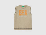 Marl tank top with slogan