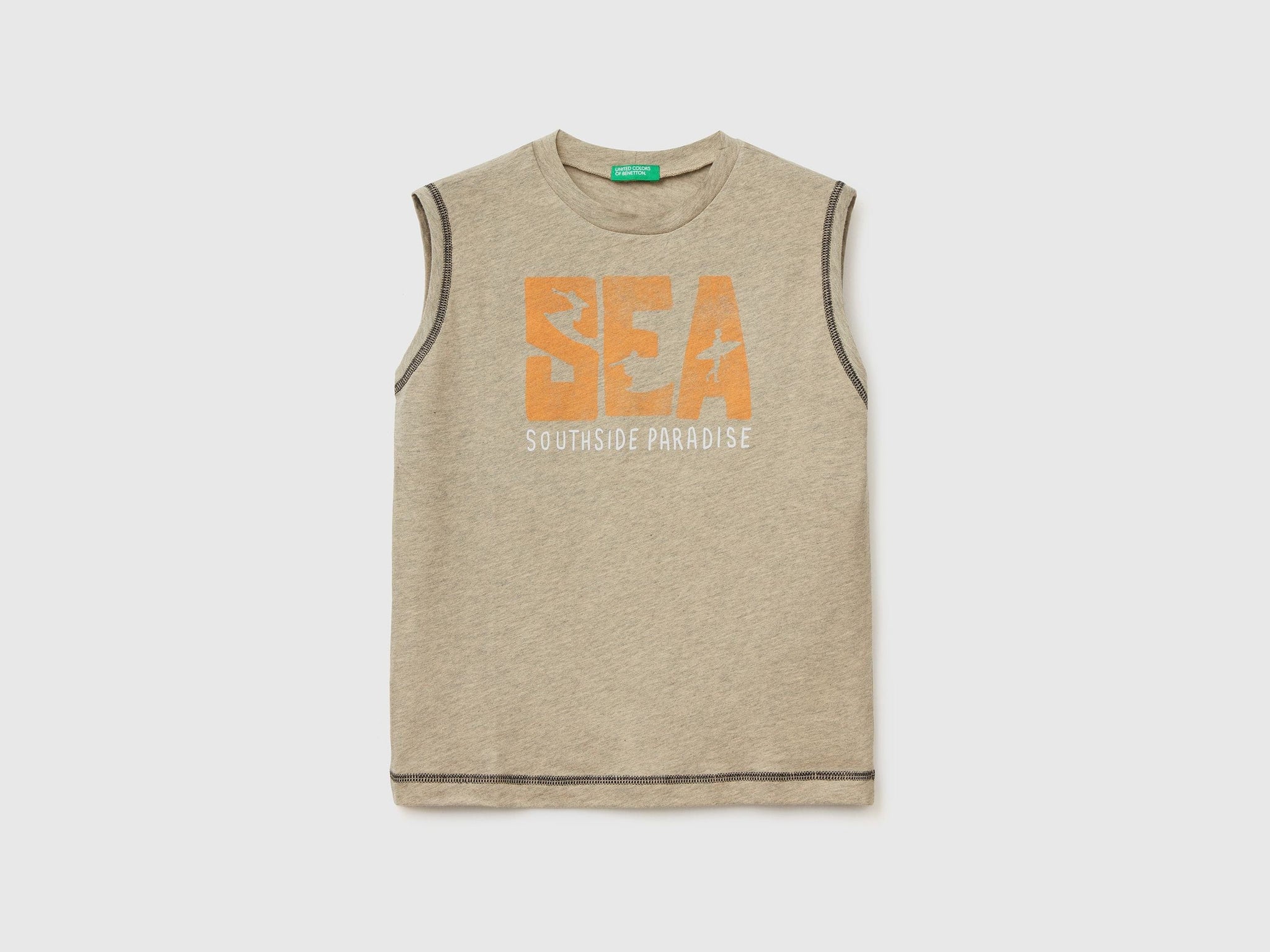 Marl tank top with slogan