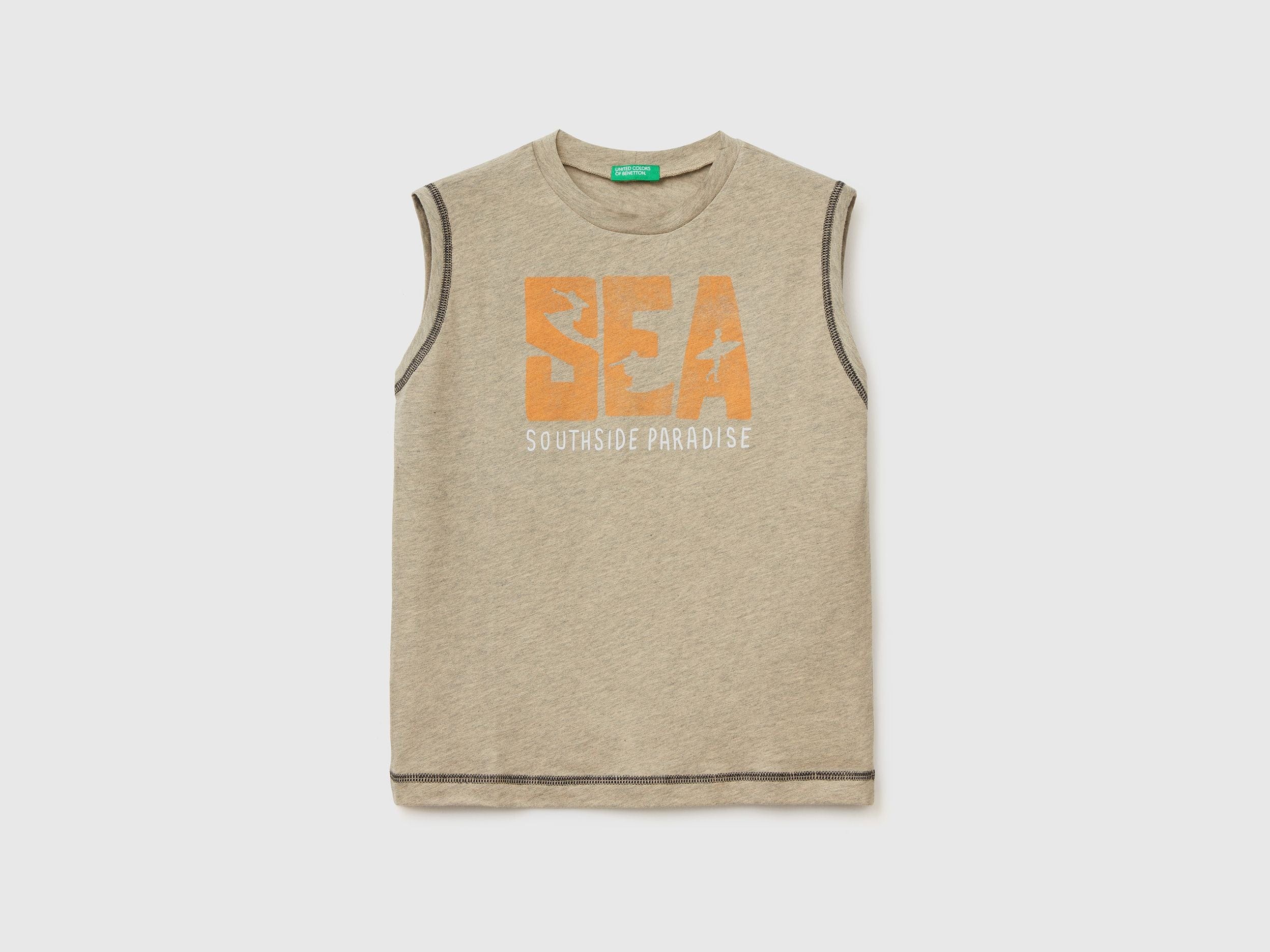 Marl tank top with slogan