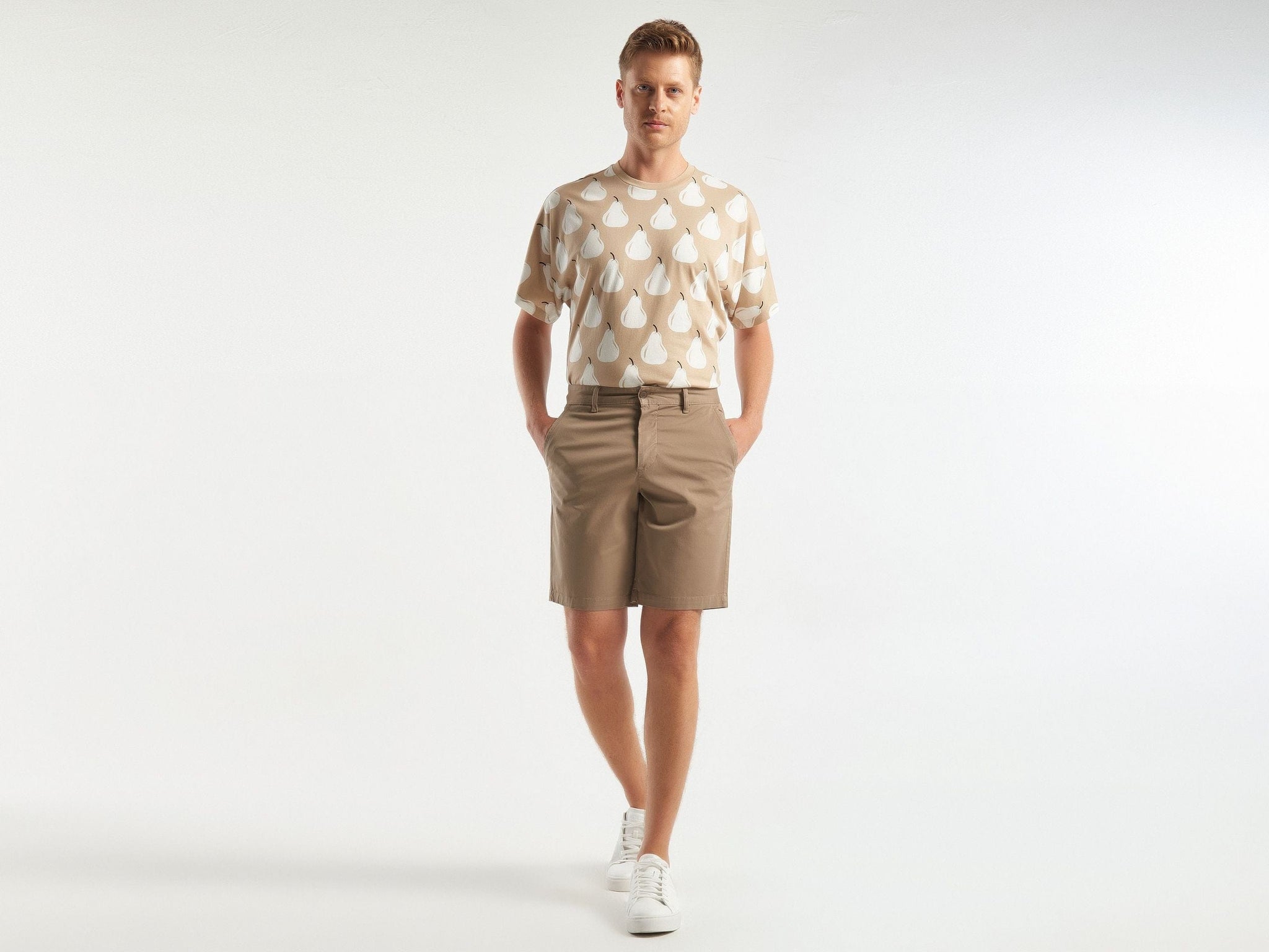 Chino bermudas in stretch cotton