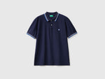 Short sleeve stretch cotton polo