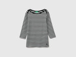 Striped 3/4 sleeve t-shirt in 100% cotton