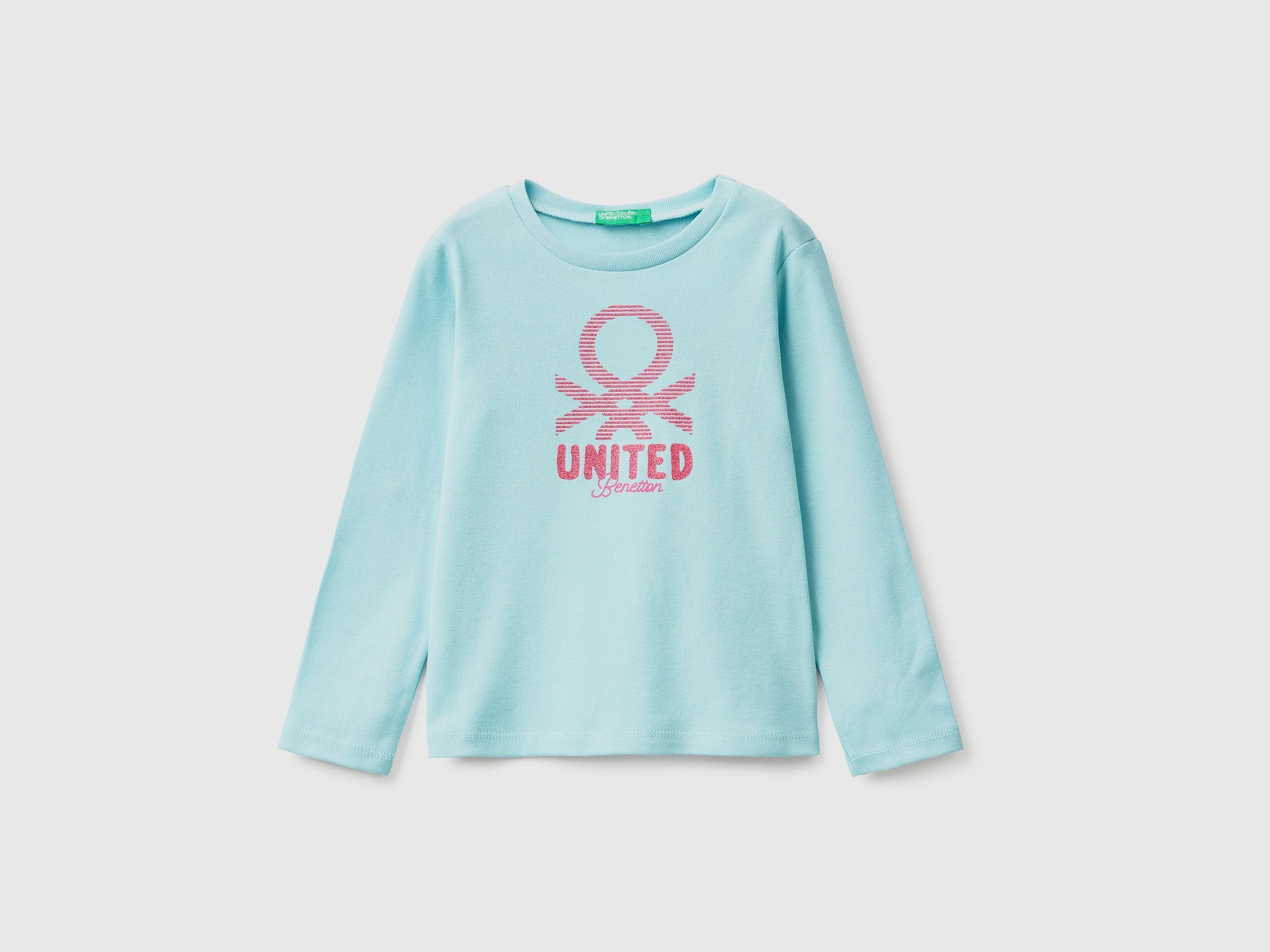Long sleeve t-shirt with glitter print
