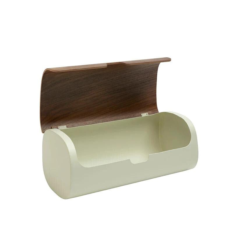 صندوق خبز معدني كليبانو من ليجنو آرت بغطاء من خشب الجوز المنحني BB-90W