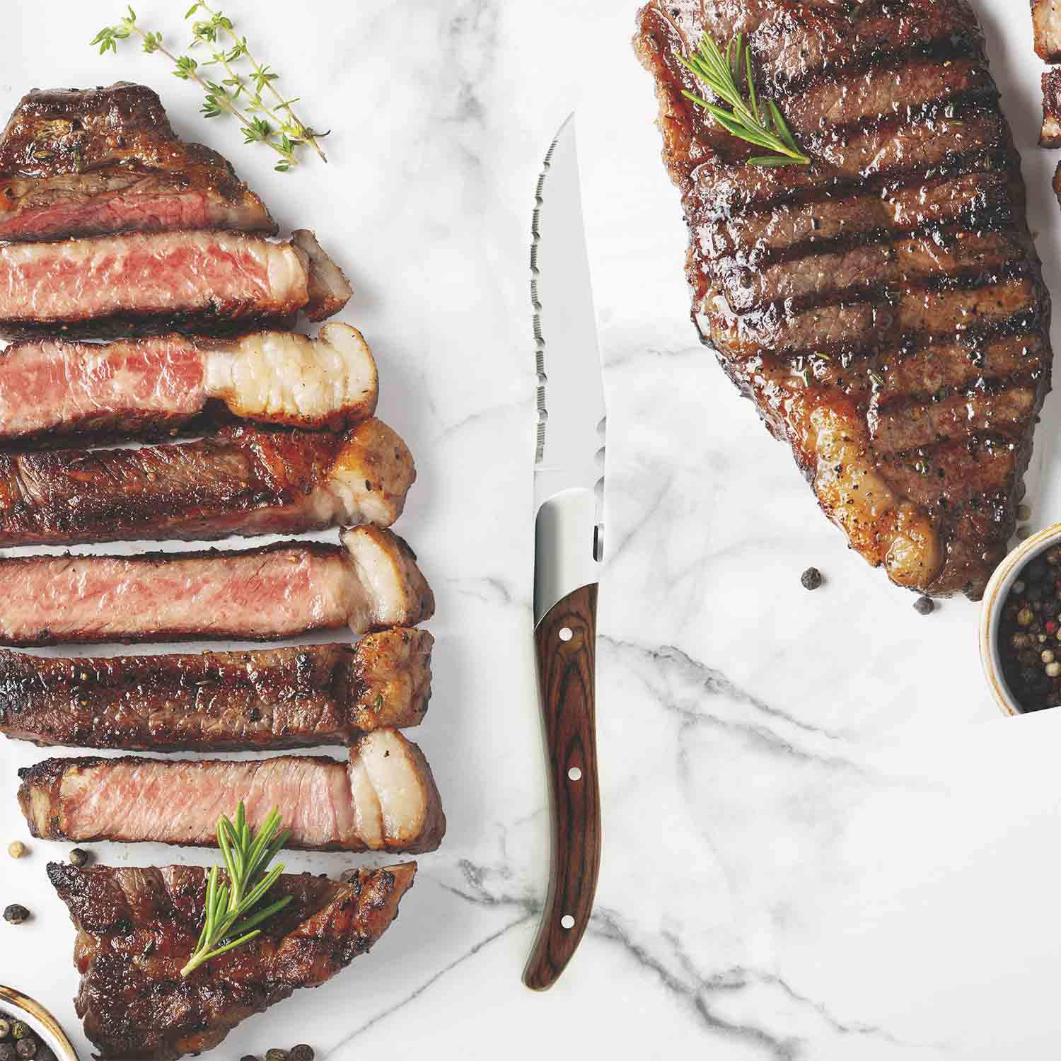 طقم سكاكين شرائح اللحم ليجنوارت فاسونا، 4 قطع، مقبض خشبي داكن، Sk-6