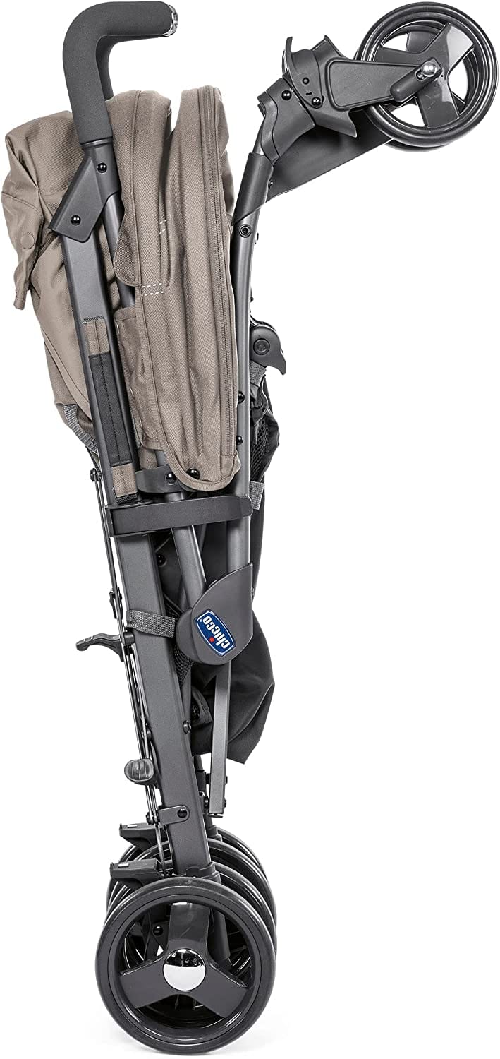 عربة أطفال شيكو لايت واي 3 الأساسية مع مصد للصدمات، من عمر 0 أشهر إلى 3 سنوات، لون بيج داكن