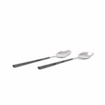 بيلو إينوكس نيو أسود مع فضي مصقول - طبق سلطة لشخصين - صندوق هدايا