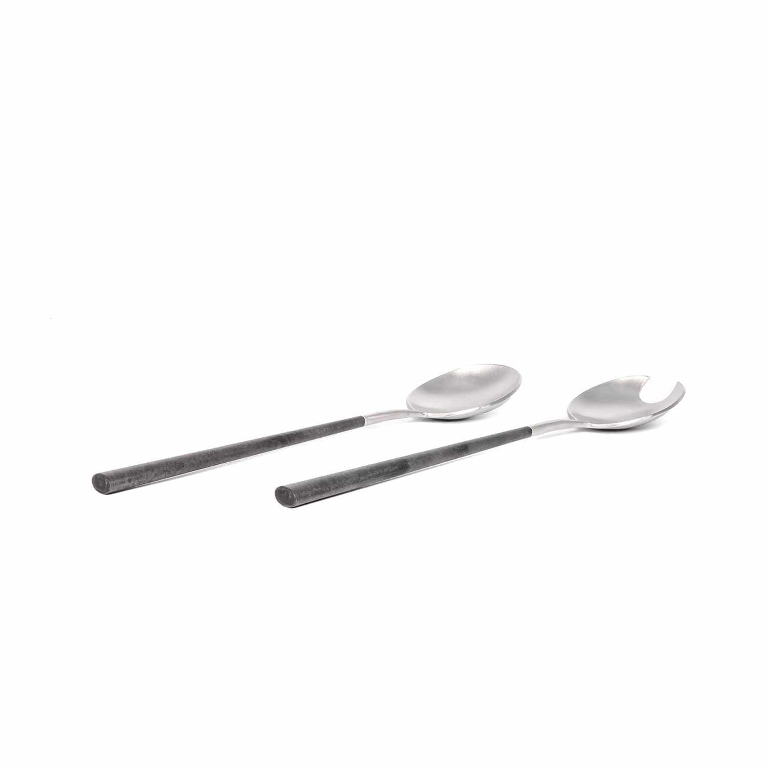 بيلو إينوكس نيو أسود مع فضي مصقول - طبق سلطة لشخصين - صندوق هدايا