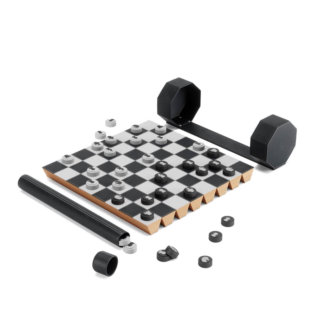 Umbra Rolz Chess/Checkers Set Black
