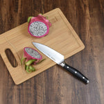 سكين طاهي فيسمان ملون غير لاصق من الفولاذ المقاوم للصدأ أسود/فضي، 6 بوصات