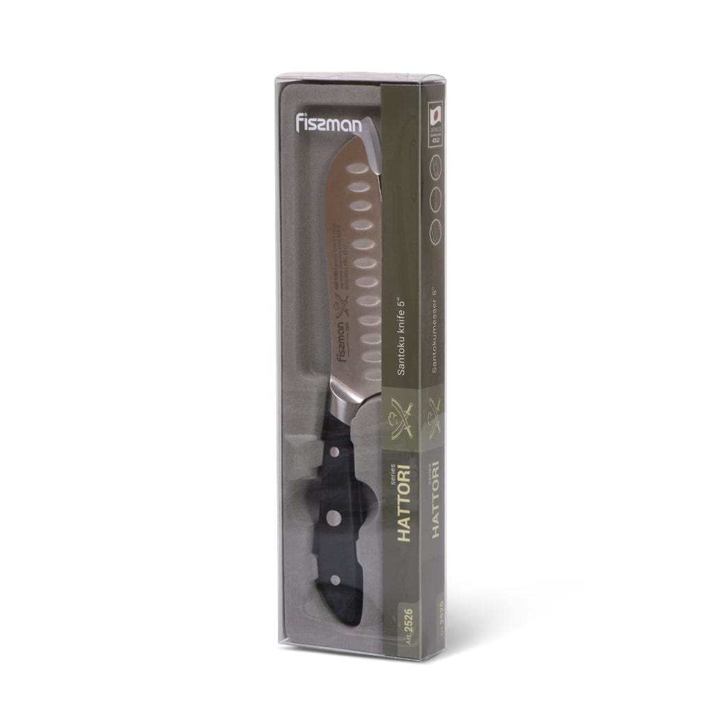 Fissman Santoku Knife Hattori Series Silver/Black 5inch