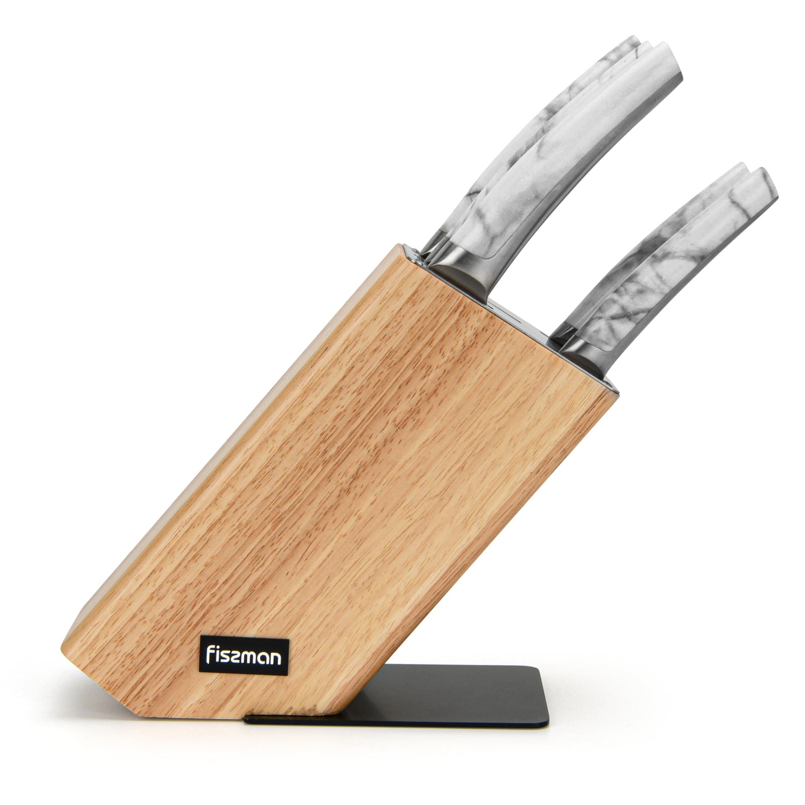 Fissman 6-Piece Knife Set With 3cr14 Wooden Block Arne Series Brown/Silver 36cm