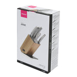 طقم سكاكين فيسمان من 6 قطع مع كتلة خشبية 3cr14 من سلسلة Arne، بني/فضي، 36 سم