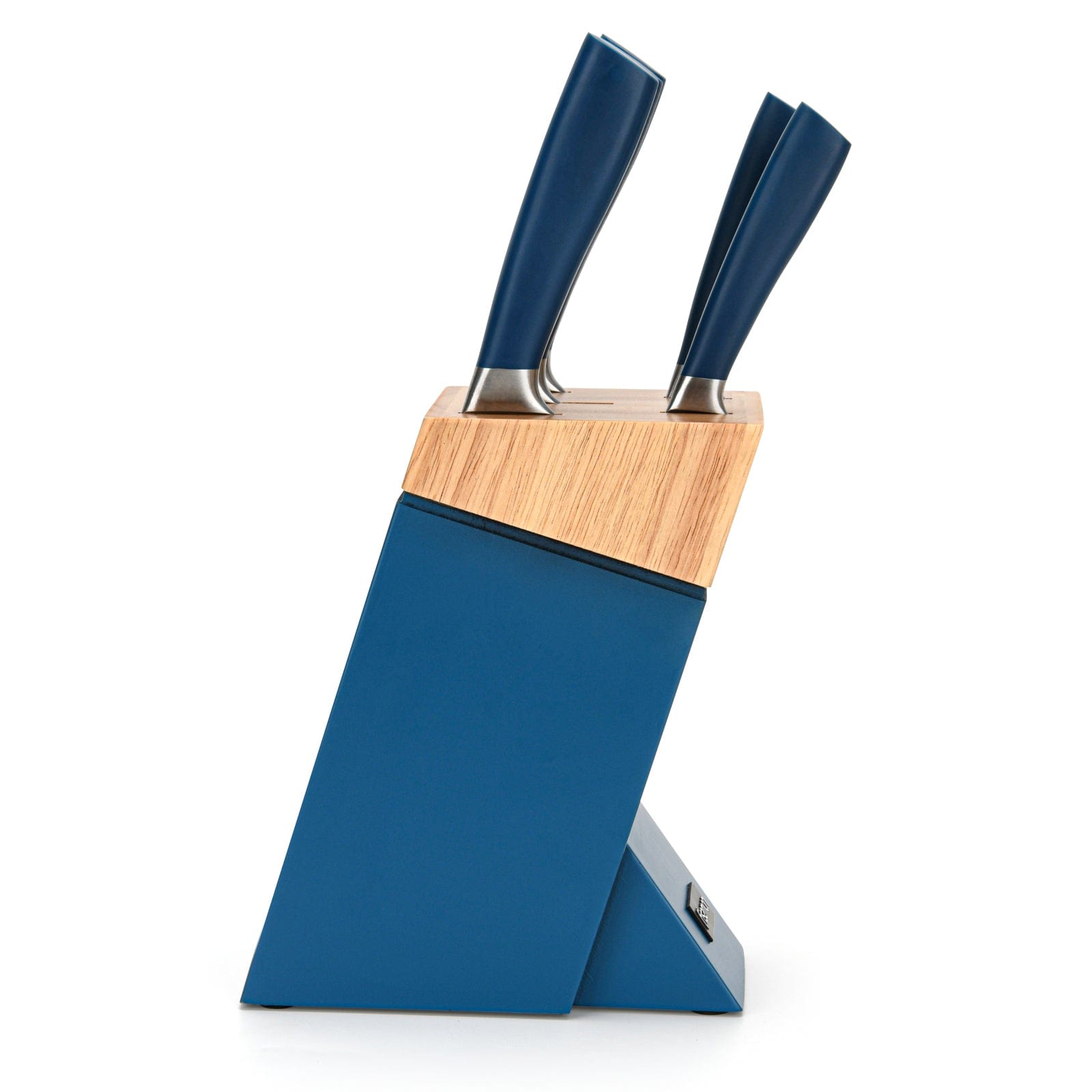 Fissman 6-Piece Knife Set With Wooden Block 3cr14 GANDALF Series Blue/Silver 36cm