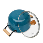 قدر طهي فيسمان سيجرين سيريز مع غطاء زجاجي مطلي بالمينا مصنوع من حديد الزهر خفيف الوزن مع طبقة غير لاصقة 28×12 سم/6 لتر