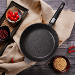 مقلاة فيسمان العميقة بمقبض قابل للفصل، سلسلة ريبستو، مطلية بالبلاتين، غير لاصقة، بني داكن/أسود، 28×7.4 سم