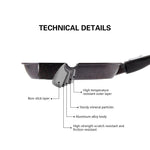 مقلاة فيسمان للشواء بمقبض قابل للفصل، سلسلة ريبستو، مطلية بالبلاتين، غير لاصقة، لون أسود، 24×4 سم