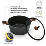 قدر فيسمان مع غطاء زجاجي من الألومنيوم مع طلاء غير لاصق، سلسلة دايموند، رمادي/شفاف، 24×12 سم