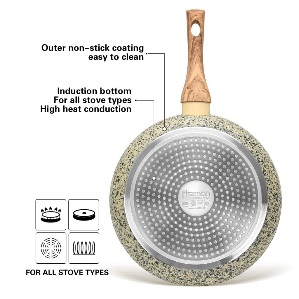 مقلاة فيسمان كريما نوفا مع قاعدة حثية متعددة الألوان 26 × 5.2 سم