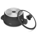 طاجن فيسمان ألومنيوم بريستيج سيريز غير لاصق مع غطاء، سعة 6.2 لتر، أسود/شفاف، 28×12.5 سم