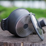 طاجن فيسمان ألومنيوم بريستيج سيريز غير لاصق مع غطاء، سعة 6.2 لتر، أسود/شفاف، 28×12.5 سم