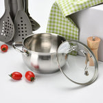 طاجن فيسمان مارتينيز من الفولاذ المقاوم للصدأ مع غطاء زجاجي، سعة 2.5 لتر، فضي، 18×10 سم