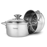 Fissman Casserole Bambino With Steamer And Lid Silver 14x70cm