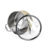 Fissman Brigitte Stainless Steel Saucepan With Lid Beige/Silver/Clear 5L