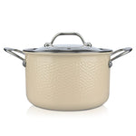 قدر فيسمان بريجيت من الفولاذ المقاوم للصدأ مع غطاء، بيج/فضي/شفاف، سعة 5 لتر