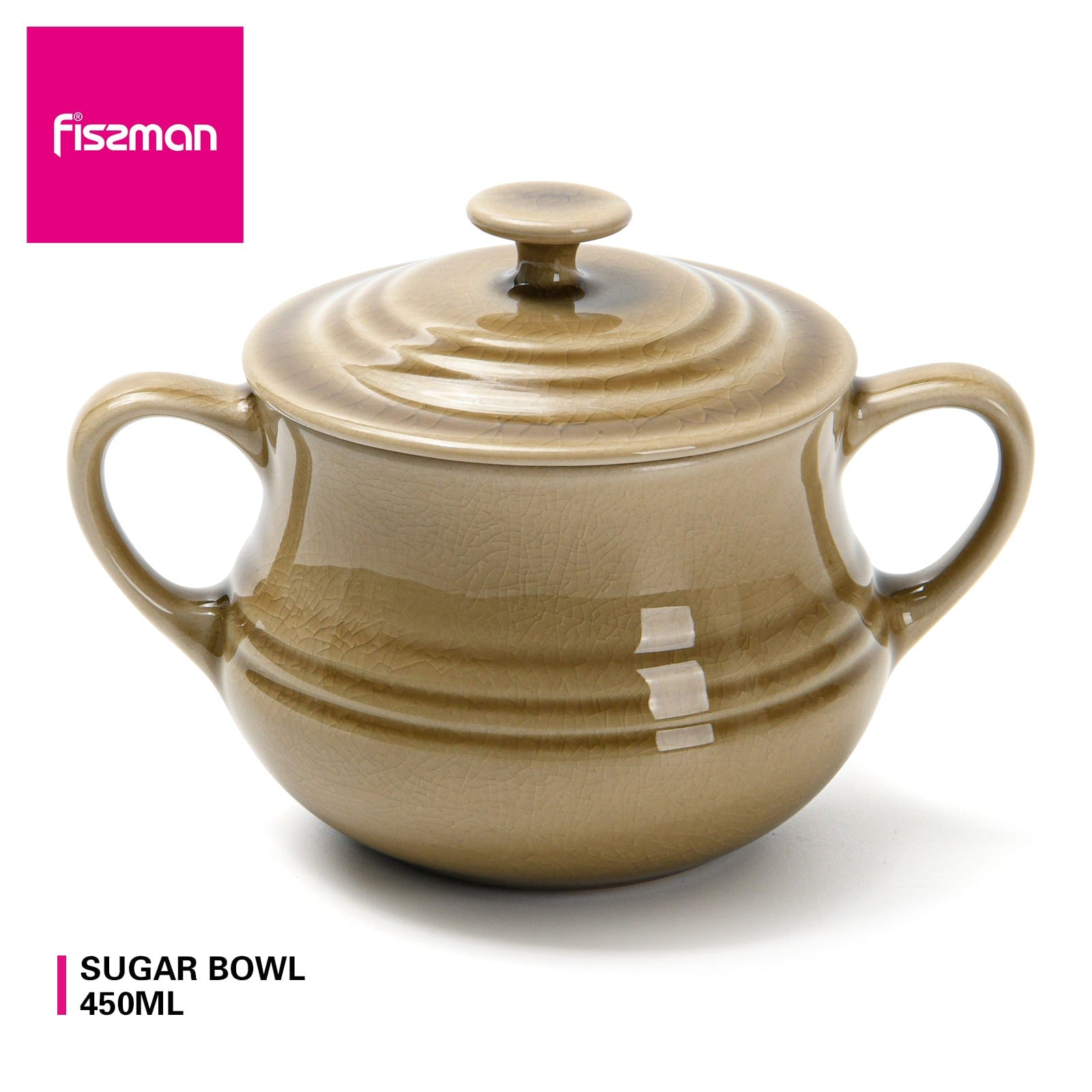 Fissman Ceramic Sugar Bowl Brown 450ml