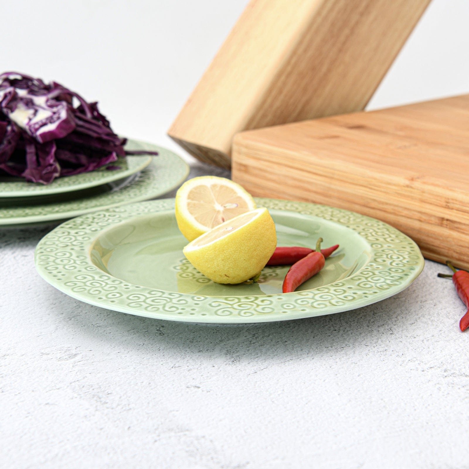 طبق سيراميك فيسمان أخضر 23 سم