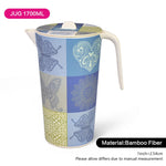 إبريق فيسمان مطبوع عليه فراشة متعدد الألوان سعة 1.7 لتر