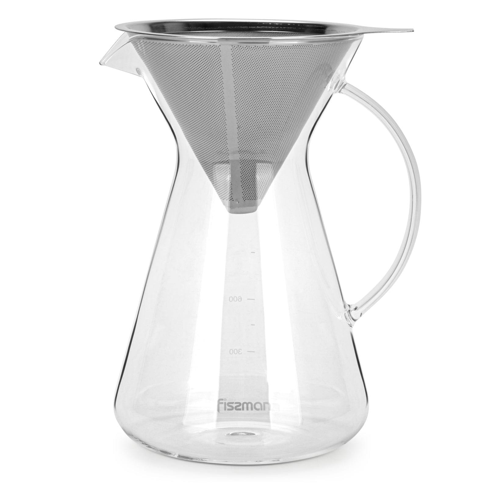 Fissman Coffee Pot  900ml With Stainless Steel Filter (Borosilicate Glass)