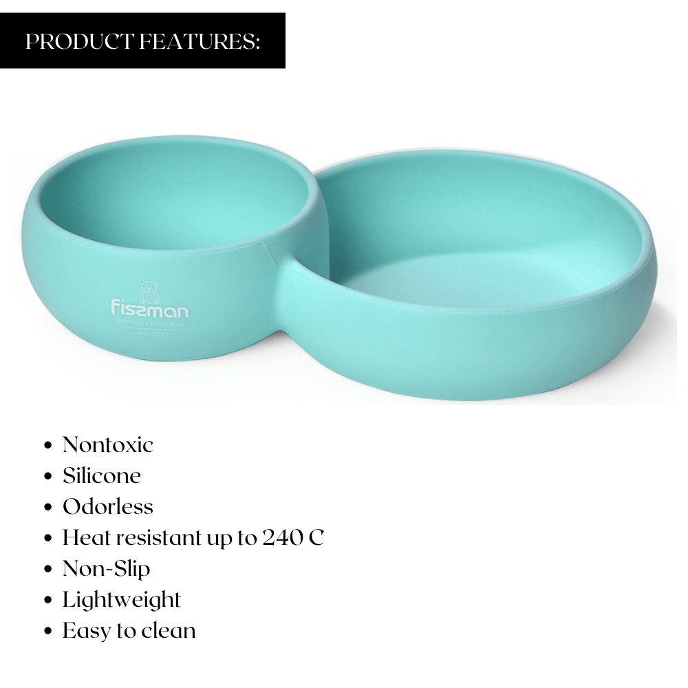 Fissman Deep Bowl With Divided Two Sides Mint Green 580ml