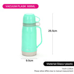 Fissman Thermal Vacuum Flask with Glass Liner Green 600ml