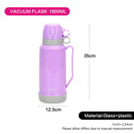 Fissman Vacuum Flask with Glass Liner And Plastic Case Purple 1800ml