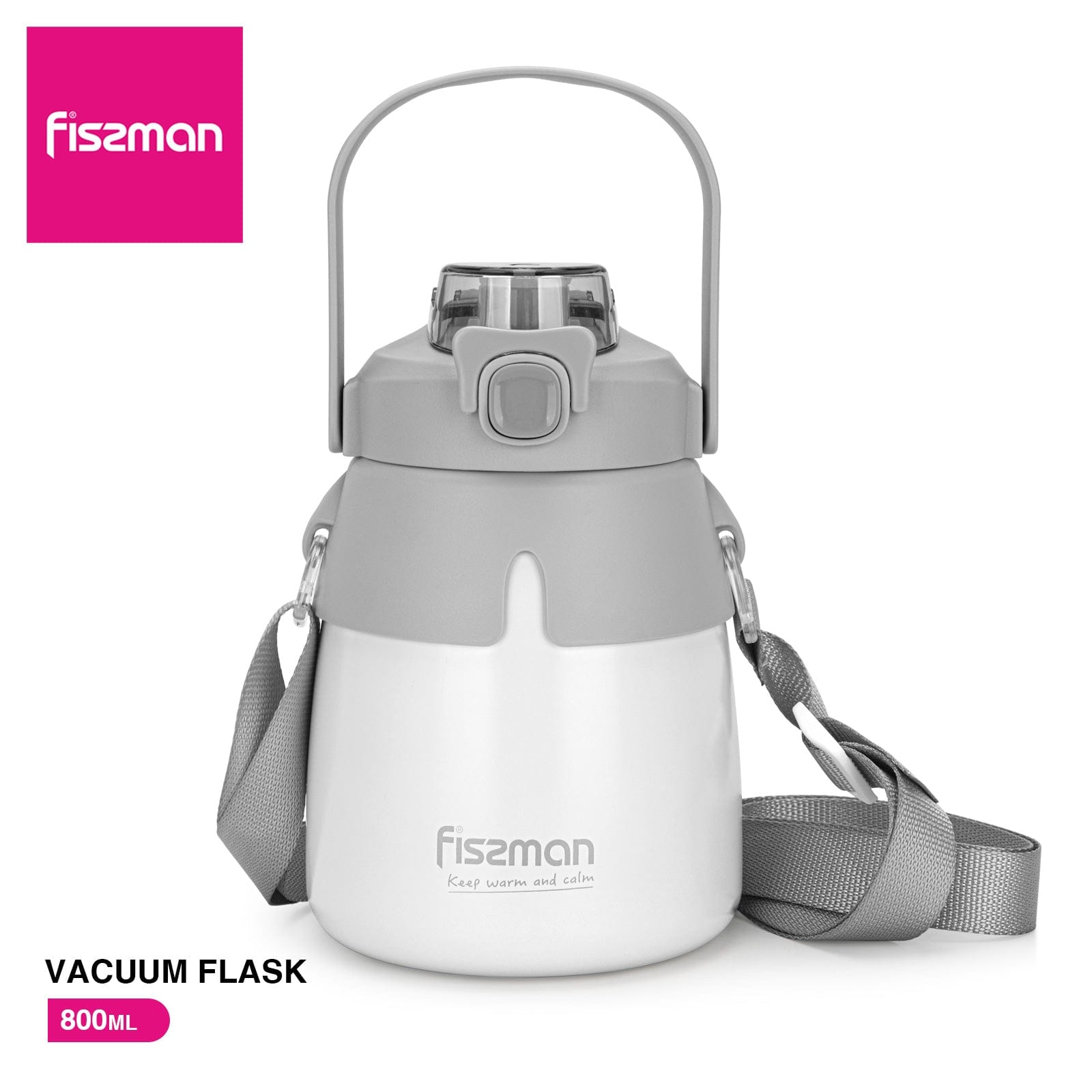 Fissman Double Wall Vacuum Flask 800ml Gray (Stainless Steel)