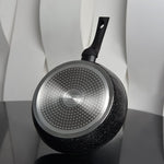 مقلاة فيسمان العميقة من سلسلة فيوري مع طلاء ألومنيوم غير لاصق أسود 26 × 6.5 سم