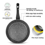 مقلاة فيسمان العميقة من سلسلة فيوري مع طلاء ألومنيوم غير لاصق أسود 26 × 6.5 سم