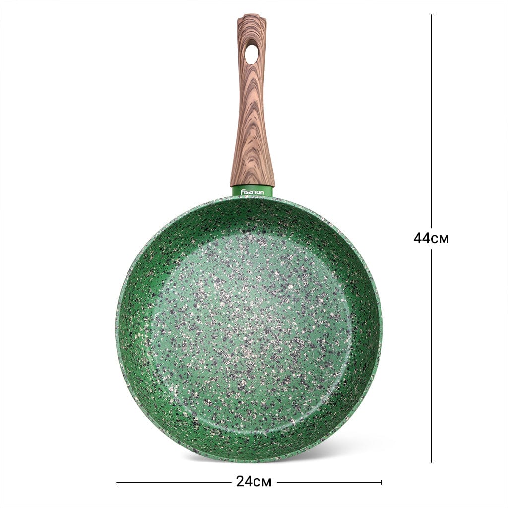 مقلاة فيسمان العميقة ملاكيت 24×6.5 سم مع قاعدة حثية (ألومنيوم مع طلاء غير لاصق)